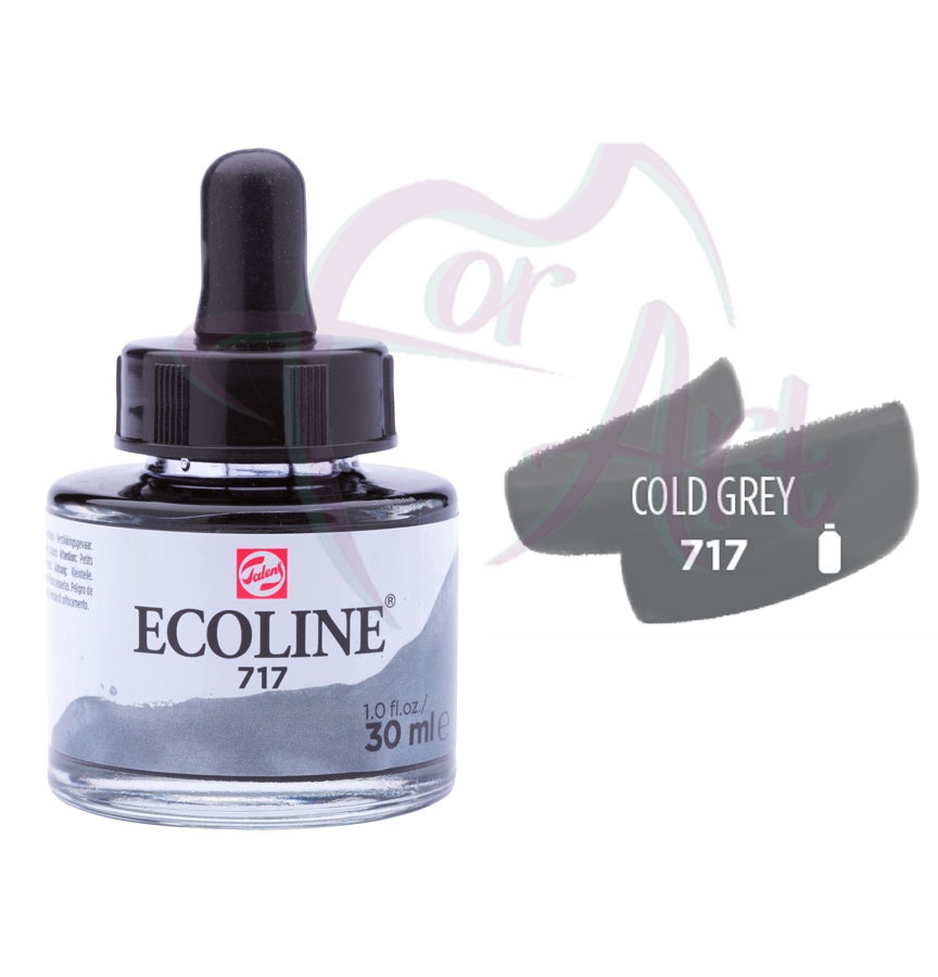 Жидкая акварель ECOLINE №717 Холодный серый/30мл