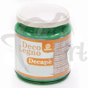 Краска на водной основе с добавлением воска Ferrario Decolegno Decape №19-Зеленый изумруд/б.250мл (Италия)