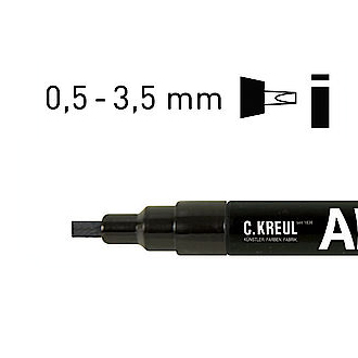 Маркер на водной основе C.Kreul Art Pen calligraphy с каллиграфическим наконечником, ширина линии 0,5-3,5мм/чёрный