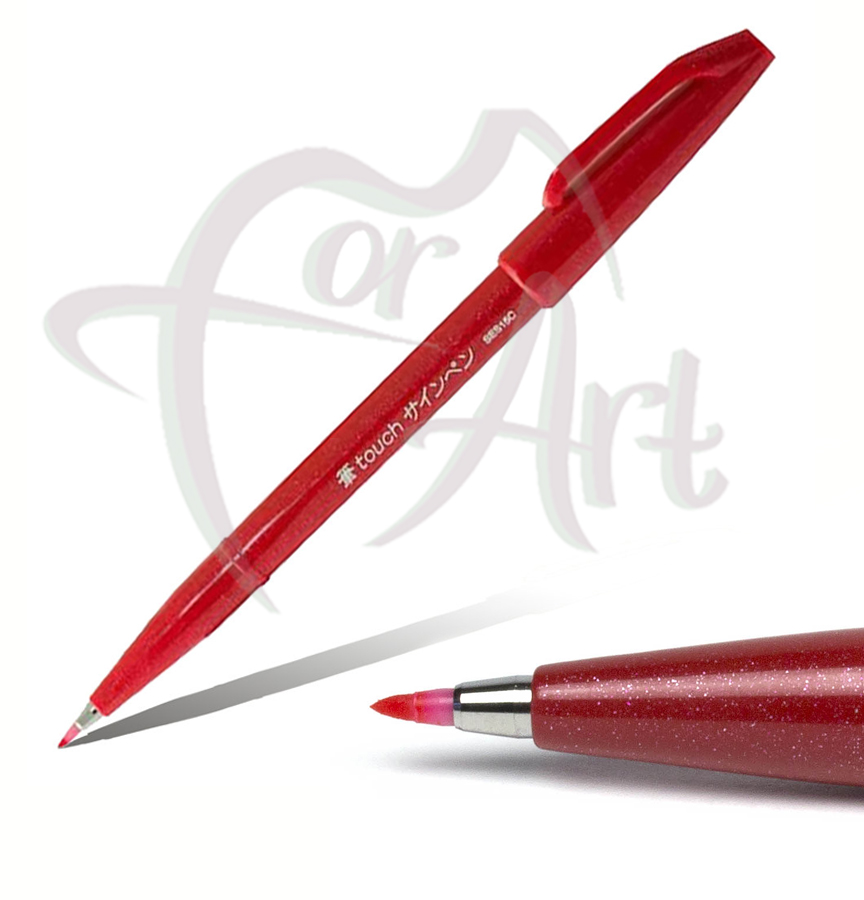 Фломастер-кисть для скетчей на водной основе Pentel Brush Sign Pen- красный