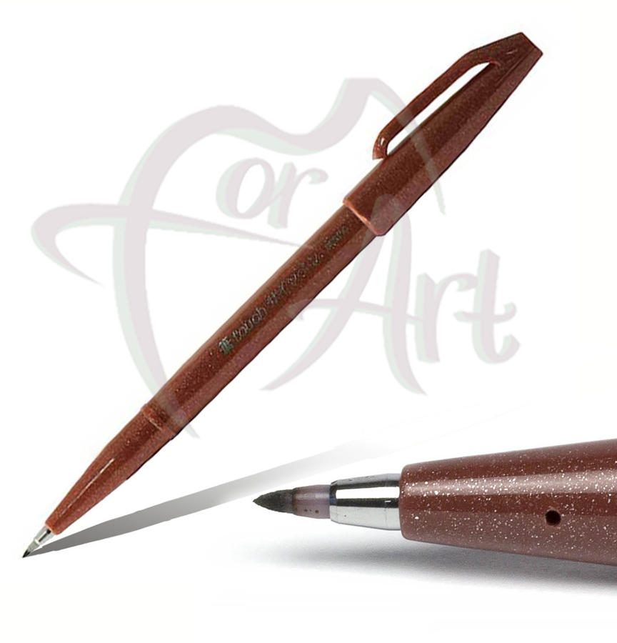 Фломастер-кисть для скетчей на водной основе Pentel Brush Sign Pen- коричневый