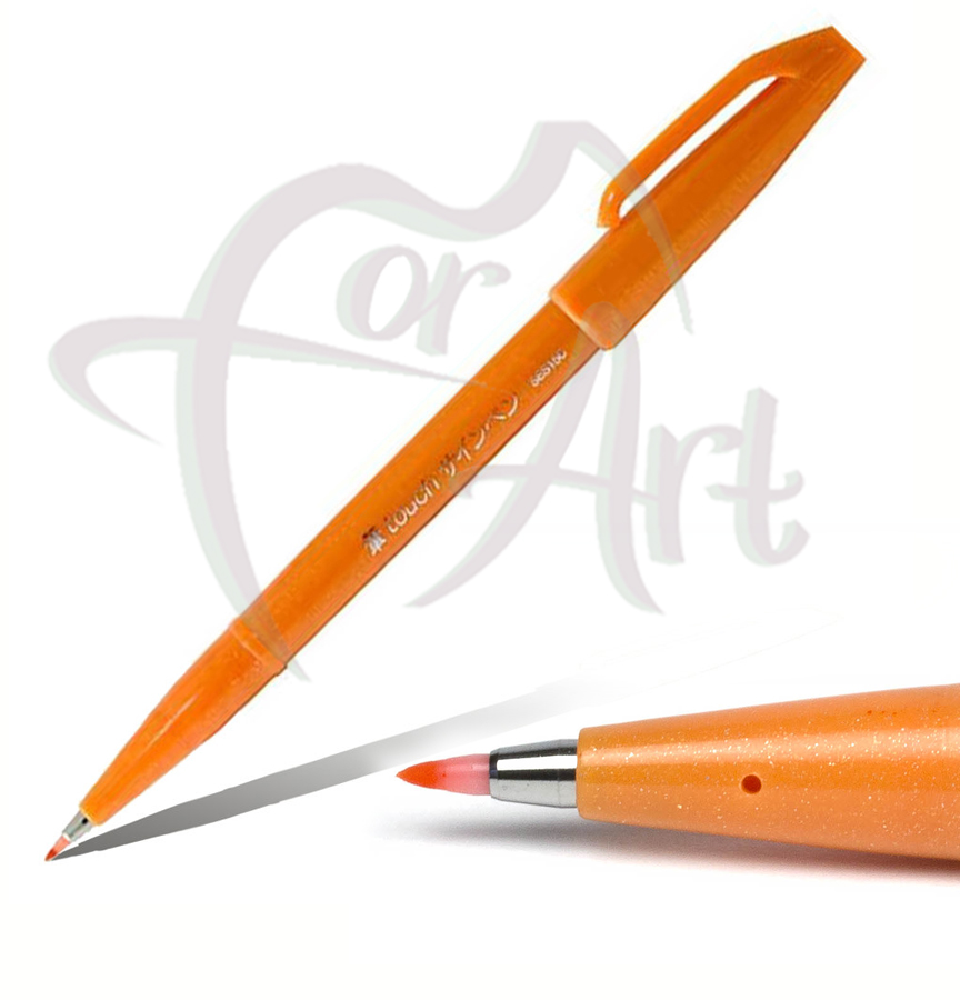 Фломастер-кисть для скетчей на водной основе Pentel Brush Sign Pen- оранжевый