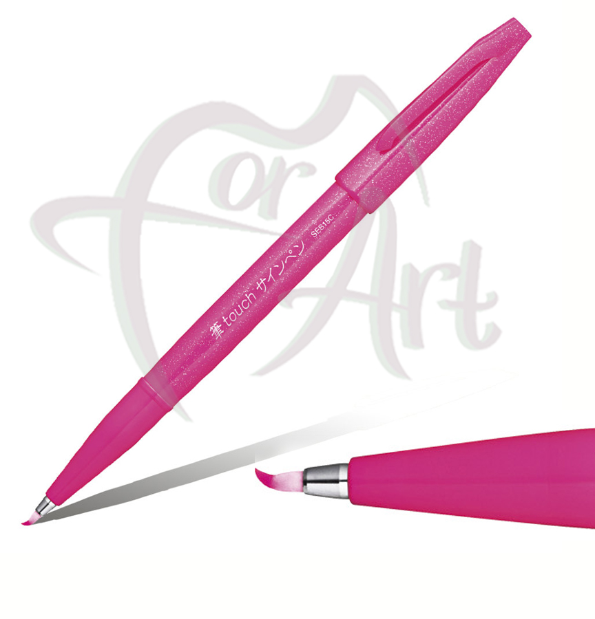 Фломастер-кисть для скетчей на водной основе Pentel Brush Sign Pen- розовый