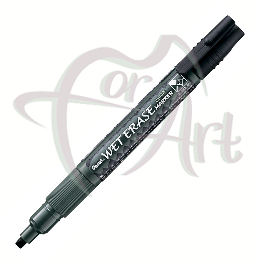 Меловой маркер Wet Erase Chalk двусторонний/0,6мм/0,4мм- чёрный