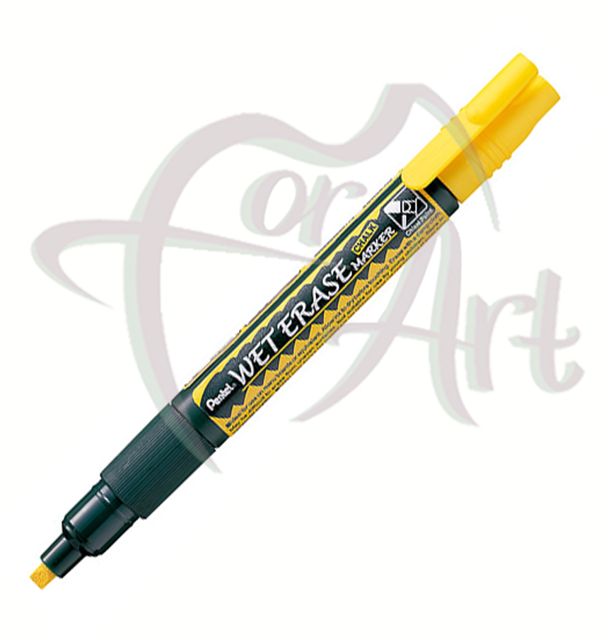 Меловой маркер Wet Erase Chalk двусторонний/0,6мм/0,4мм- жёлтый