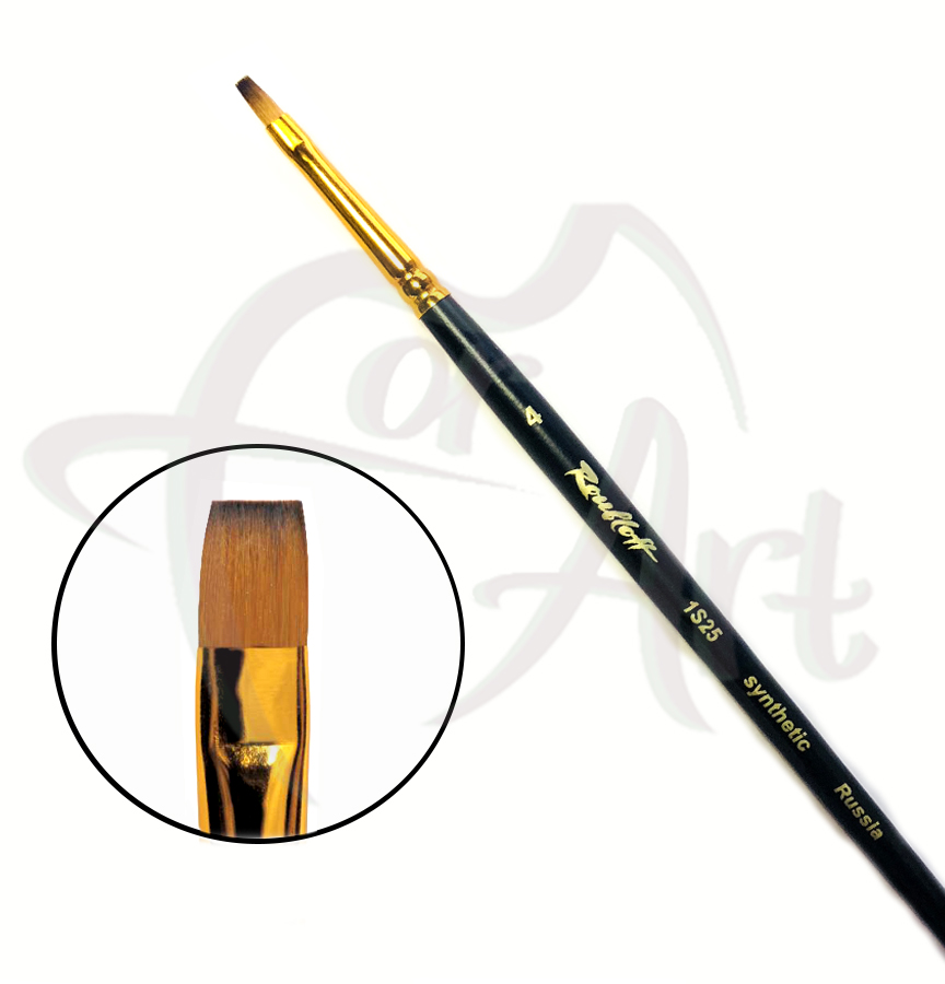 Кисть синтетика мягкая плоская под колонок Roubloff 1S25 №4