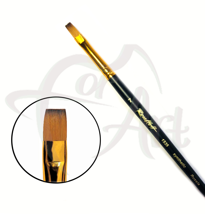 Кисть синтетика мягкая плоская под колонок Roubloff 1S25 №7