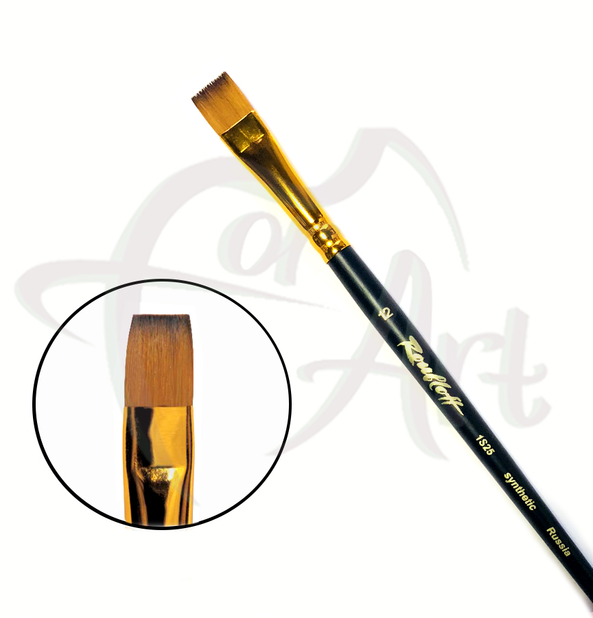 Кисть синтетика мягкая плоская под колонок Roubloff 1S25 №12