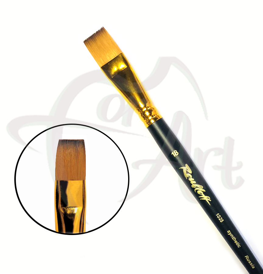 Кисть синтетика мягкая плоская под колонок Roubloff 1S25 №18