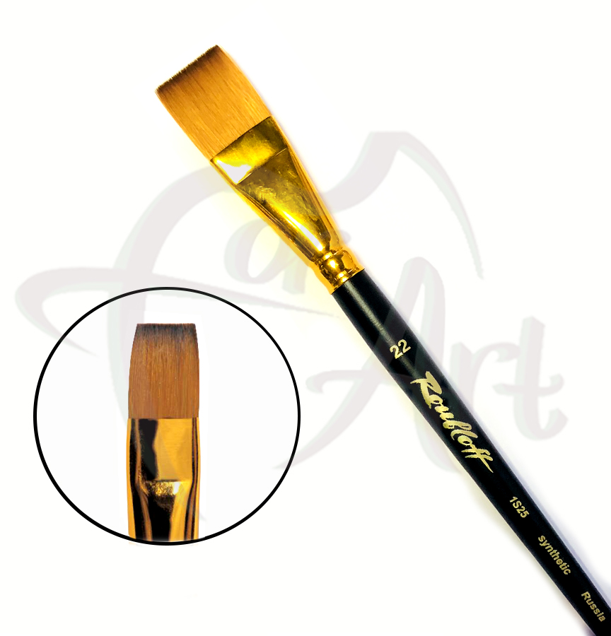 Кисть синтетика мягкая плоская под колонок Roubloff 1S25 №22