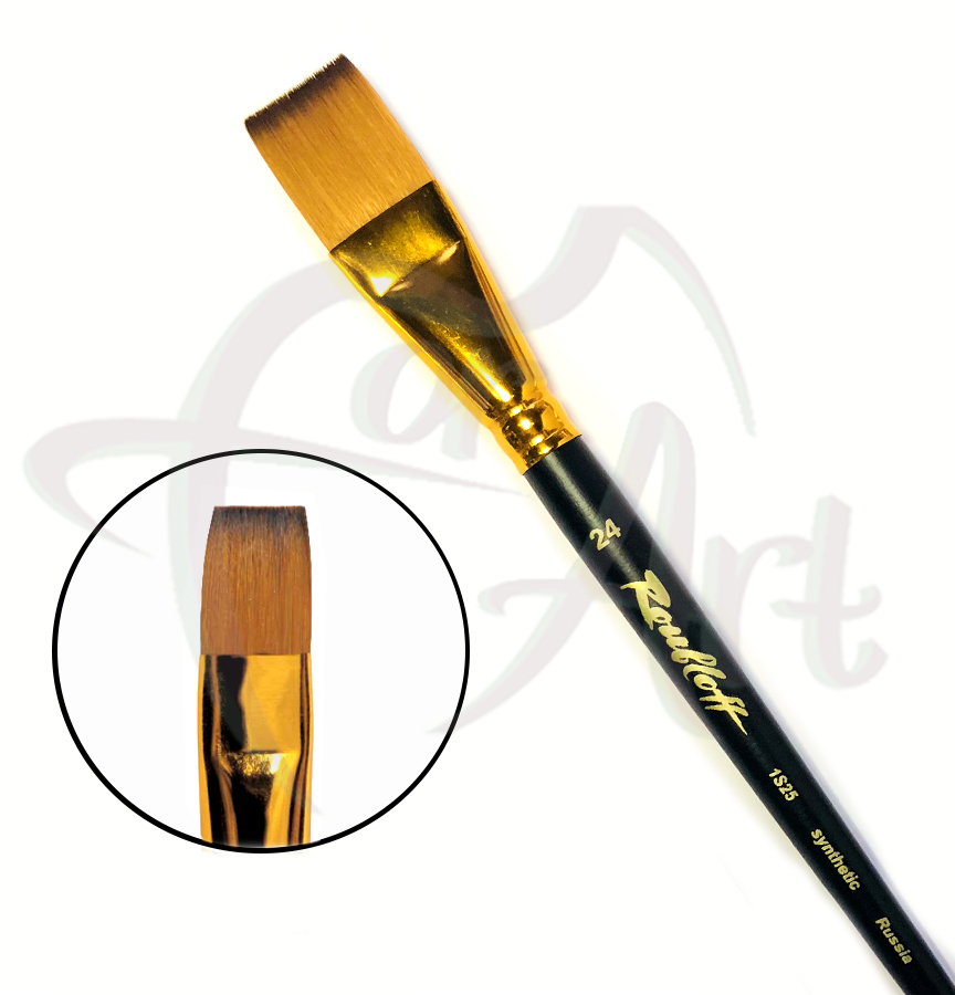 Кисть синтетика мягкая плоская под колонок Roubloff 1S25 №24