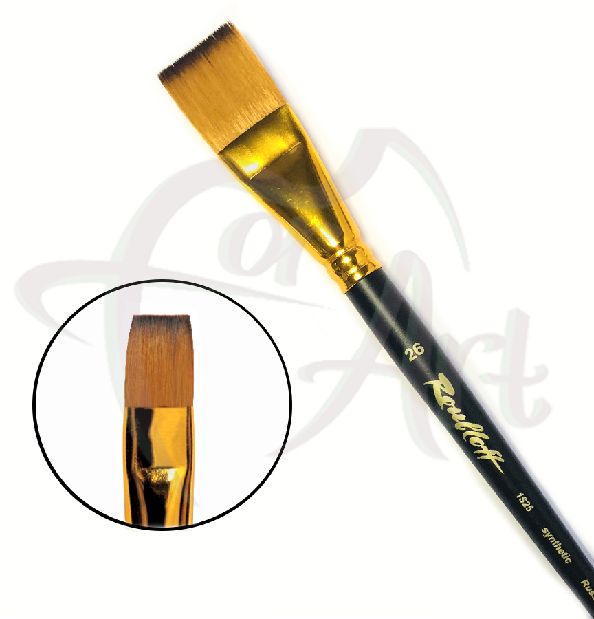 Кисть синтетика мягкая плоская под колонок Roubloff 1S25 №26