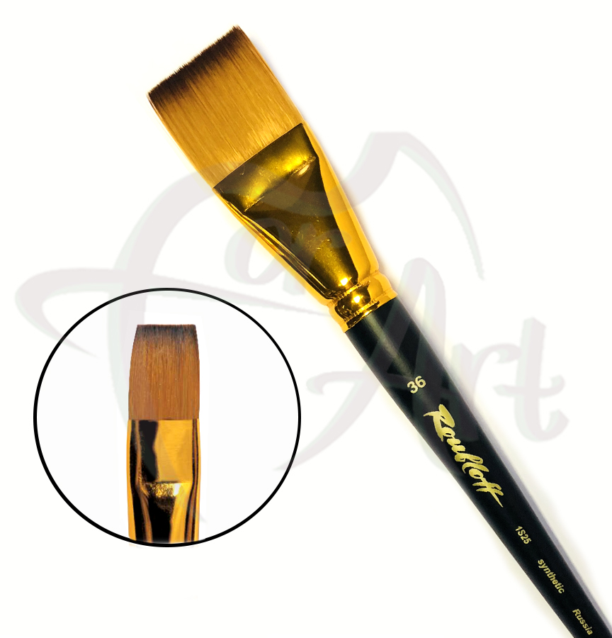 Кисть синтетика мягкая плоская под колонок Roubloff 1S25 №36