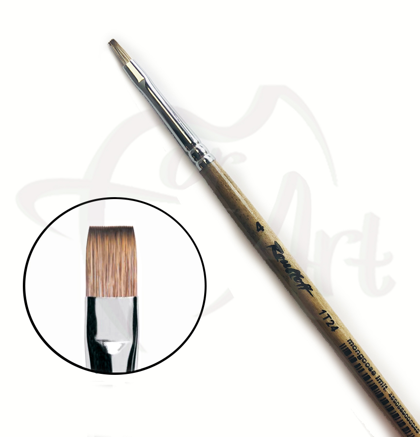 Кисть синтетика мягкая плоская имитация мангуста Roubloff ser.1T24 №4
