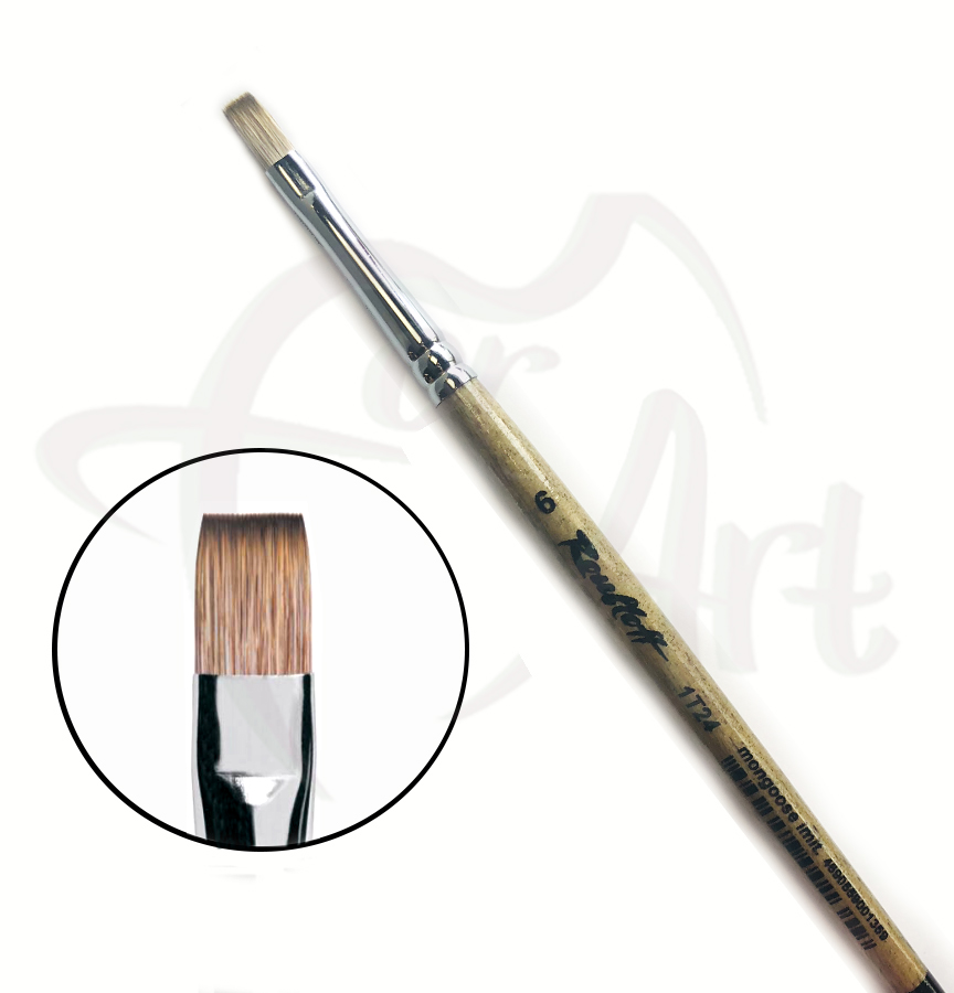 Кисть синтетика мягкая плоская имитация мангуста Roubloff ser.1T24 №6