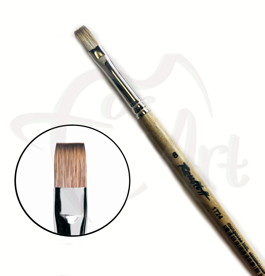 Кисть синтетика мягкая плоская имитация мангуста Roubloff ser.1T24 №8