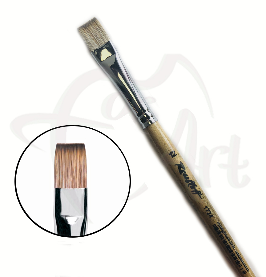 Кисть синтетика мягкая плоская имитация мангуста Roubloff ser.1T24 №12