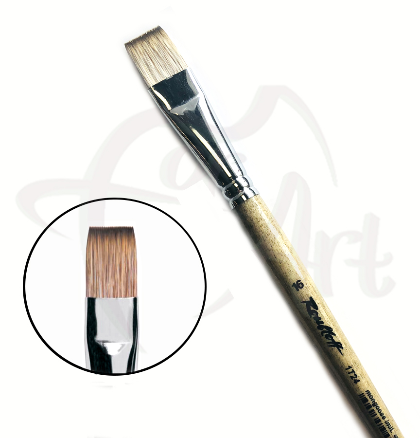 Кисть синтетика мягкая плоская имитация мангуста Roubloff ser.1T24 №16