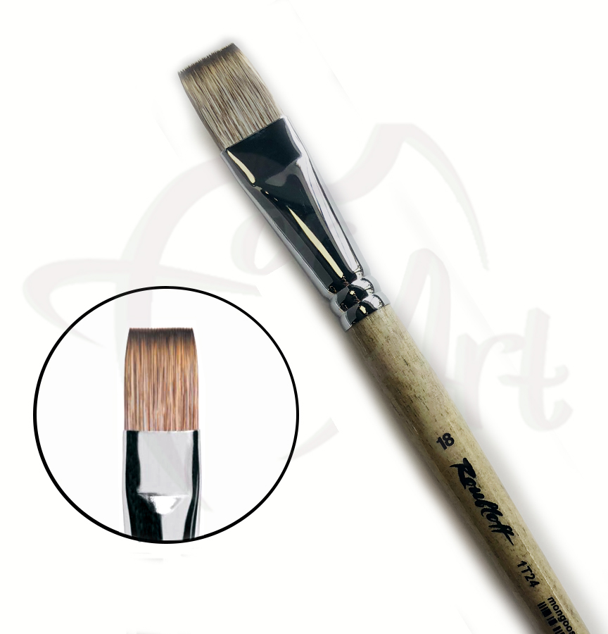 Кисть синтетика мягкая плоская имитация мангуста Roubloff ser.1T24 №18
