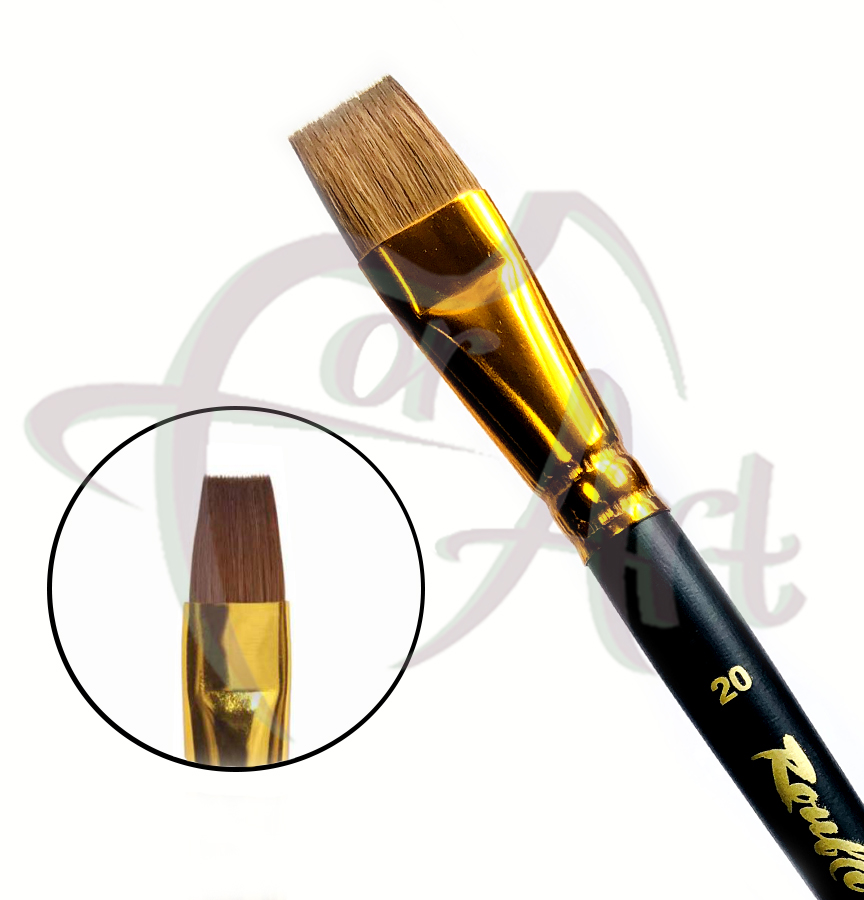 Кисть из волоса колонка плоская Roubloff ser.1125 №20