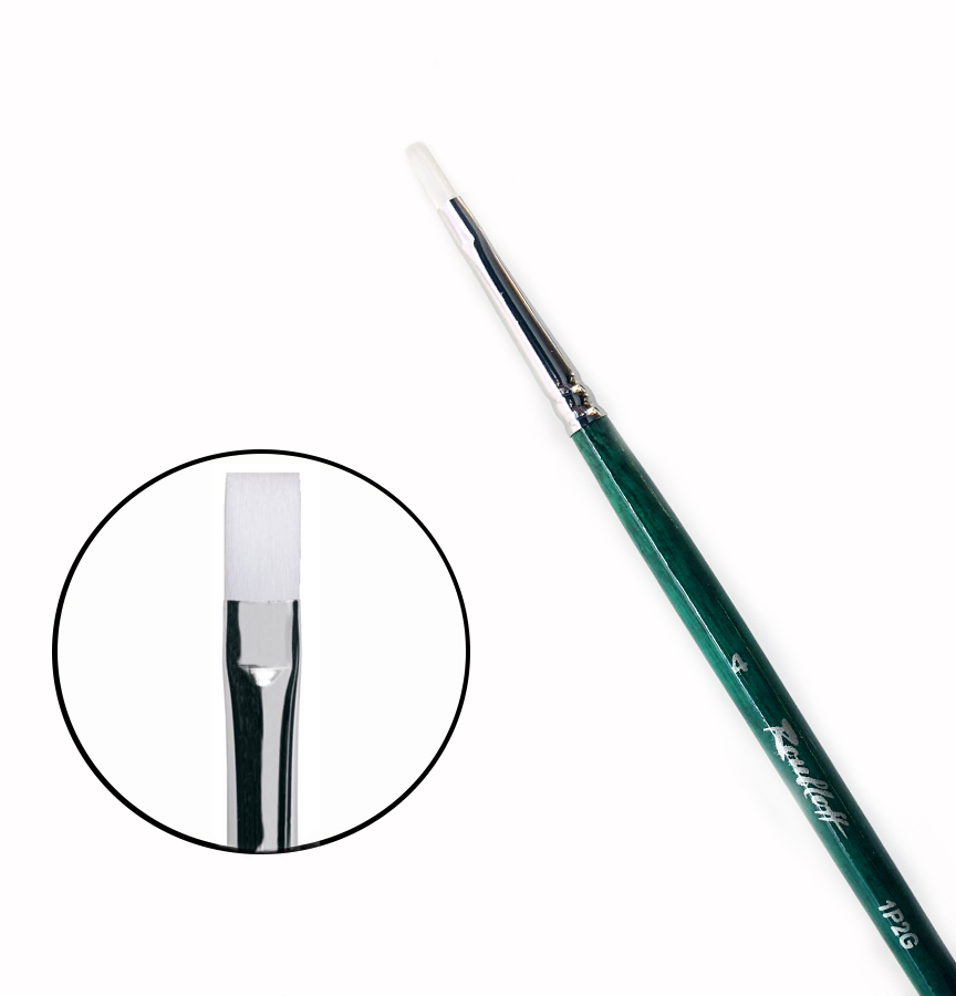 Кисть синтетическая плоская из жемчужной синтетики Roubloff ser.1P2G №4