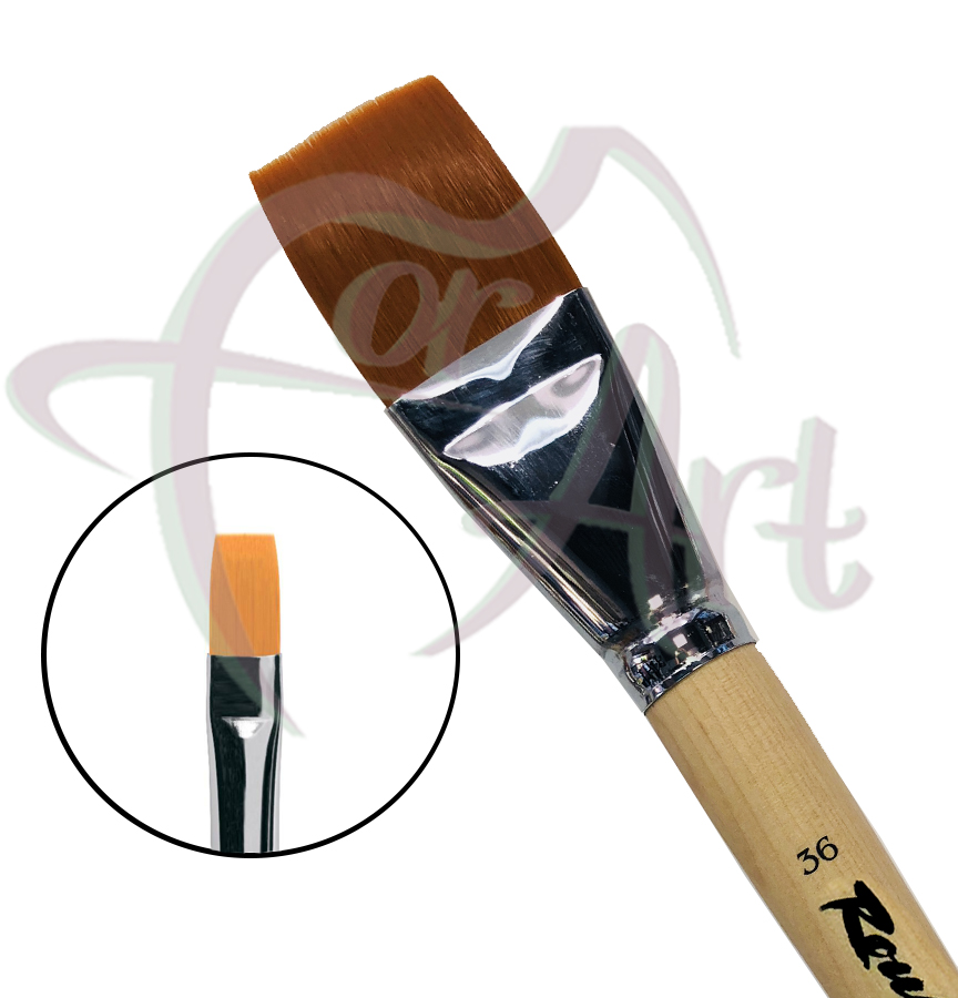 Кисть синтетическая плоская из мягкой синтетики Roubloff ser.1222 №36