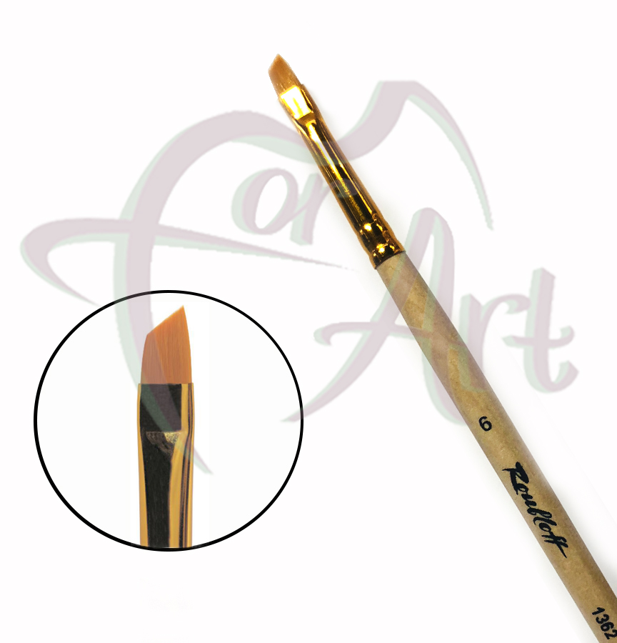 Кисть из волоса синтетики со скосом Roubloff ser.1362 №6