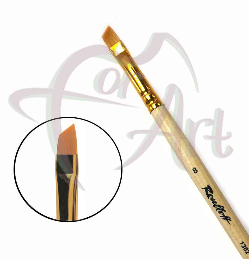 Кисть из волоса синтетики со скосом Roubloff ser.1362 №8
