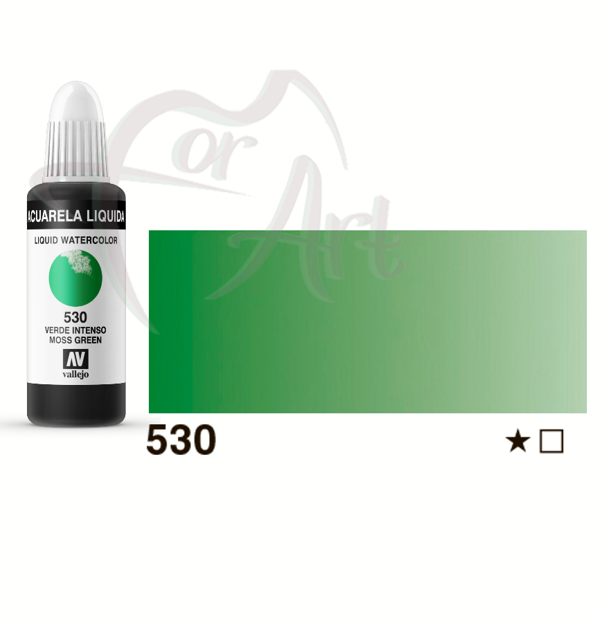 Жидкая акварель Acuarela Liquida №530- зелёный мох/б.32мл