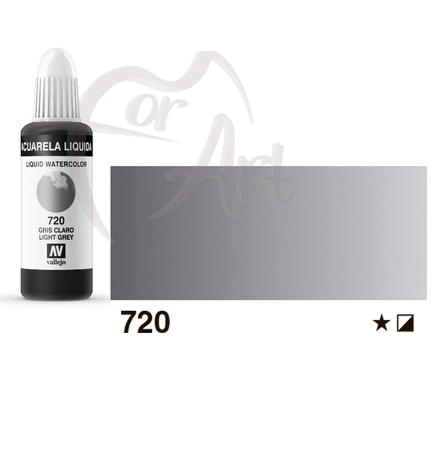 Жидкая акварель Acuarela Liquida №720- серая светлая/б.32мм