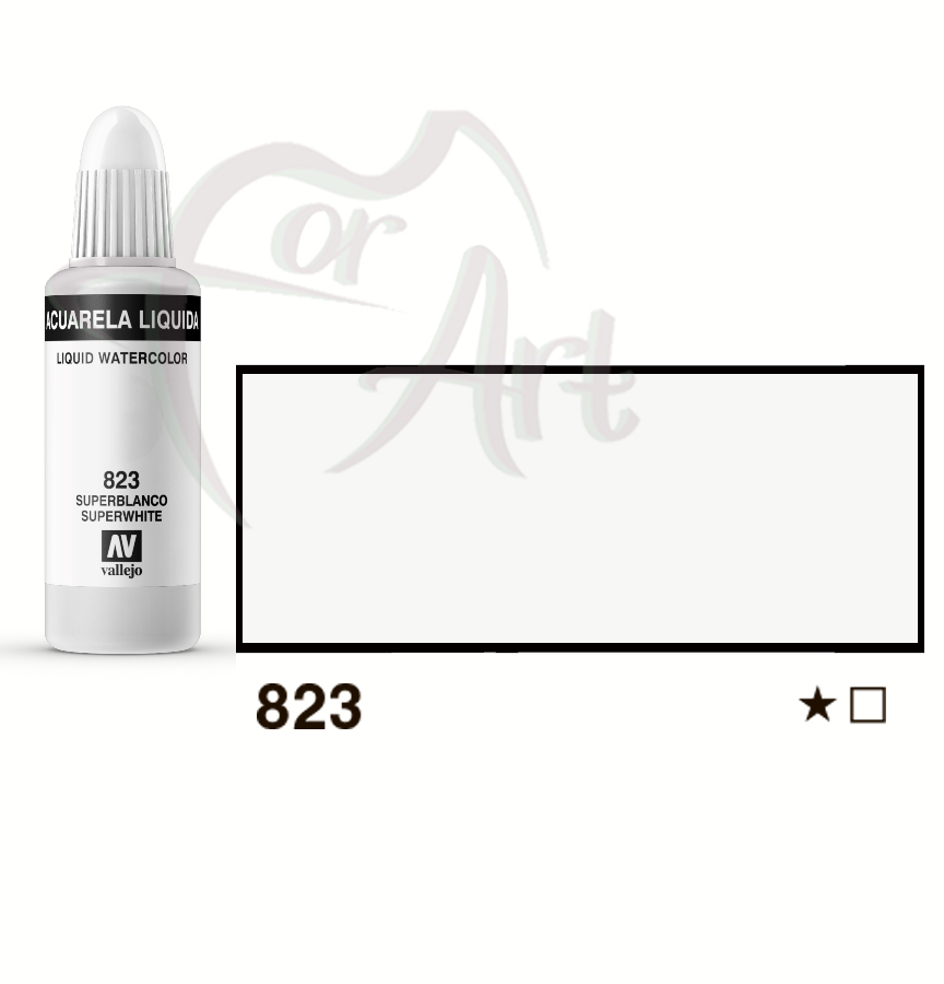 Жидкая акварель Acuarela Liquida №823- супер белая/б.32мм