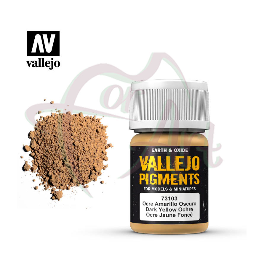 Пигмент художественный Vallejo - охра желтая темная/б.30 мл