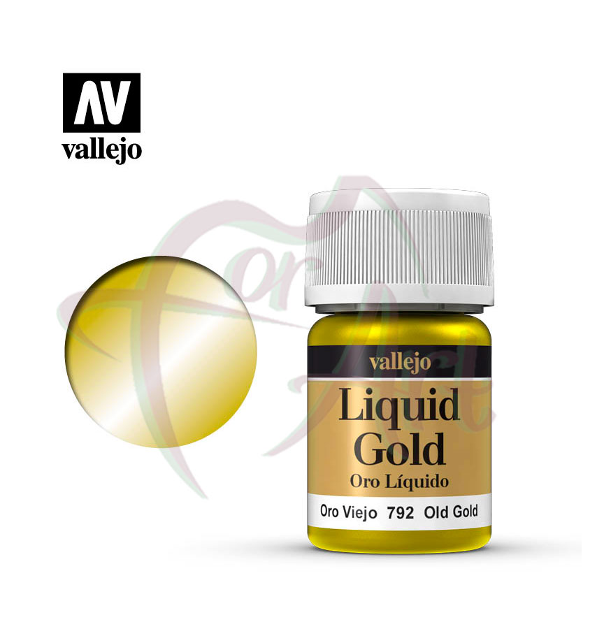 Краска с металлическим эффектом Vallejo Liquid Gold- золото античное