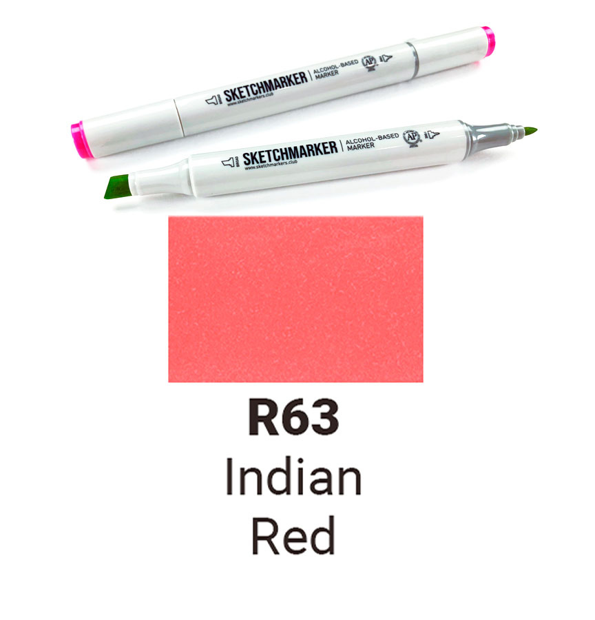 Маркер двухсторонний Sketchmarker на спиртовой основе-R63 Индийский красный