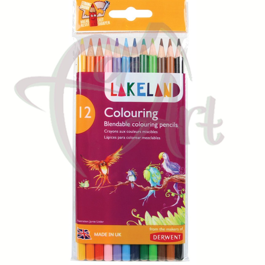 Набор детских цветных карандашей Derwent Lakeland 12 цветов в пластиковой упаковке