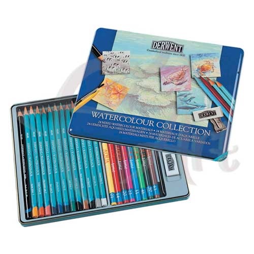 Набор для графическох работ Derwent Watercolor Collection 24 предмета в металлической коробке (Англия)