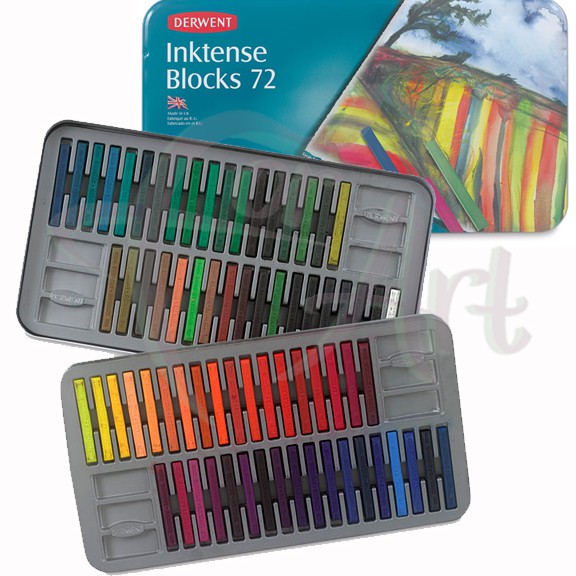 Набор чернильных мелков Derwent Inktense 72 цвета в металлической коробке (Англия)