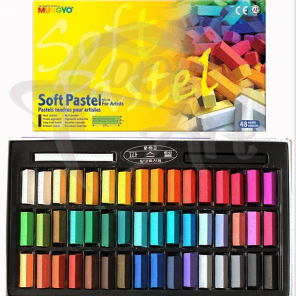 Набор сухой мягкой половинчатой пастели MUNGYO Soft Pastel-48 цветов в картонной коробке