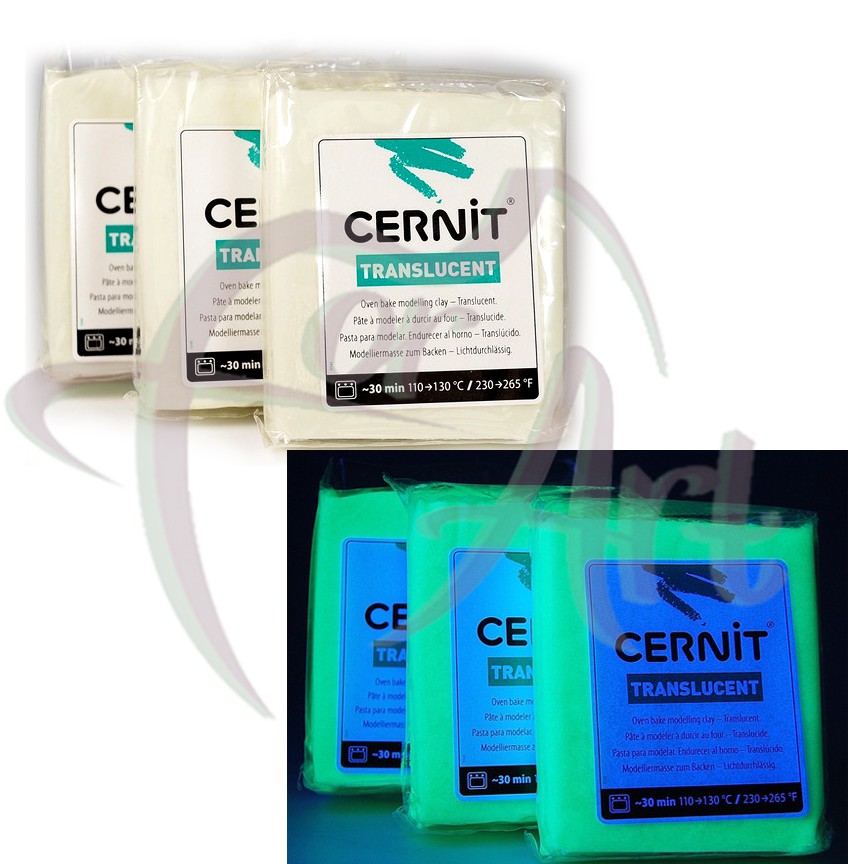 Полимерная глина Cernit Translucent/№024- фосфорный (светящийся в темноте) (56гр)