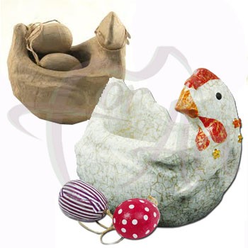Заготовка из папье-маше Decopatch SA120 - курочка ваза/9,5х14х14см