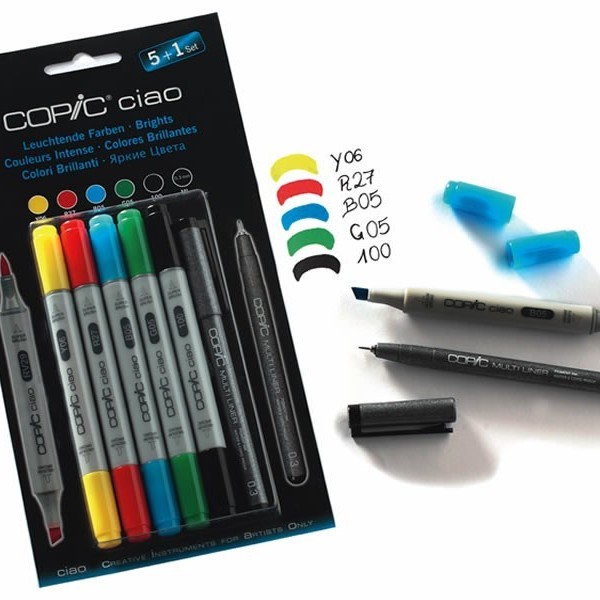 Набор маркеров Copic Ciao Bright Colors (5+1 шт)