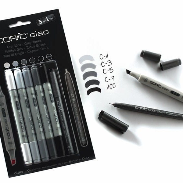 Набор маркеров Copic Ciao Grey Tones (5+1 шт)