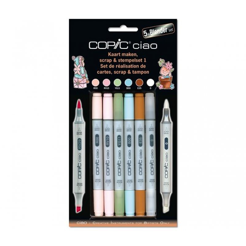 Набор маркеров Copic Ciao Scrap & Stamp Set 1 (5+1 шт)