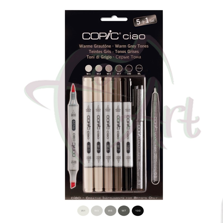 Набор маркеров Copic Ciao Warm Grey Tones (5+1 шт)
