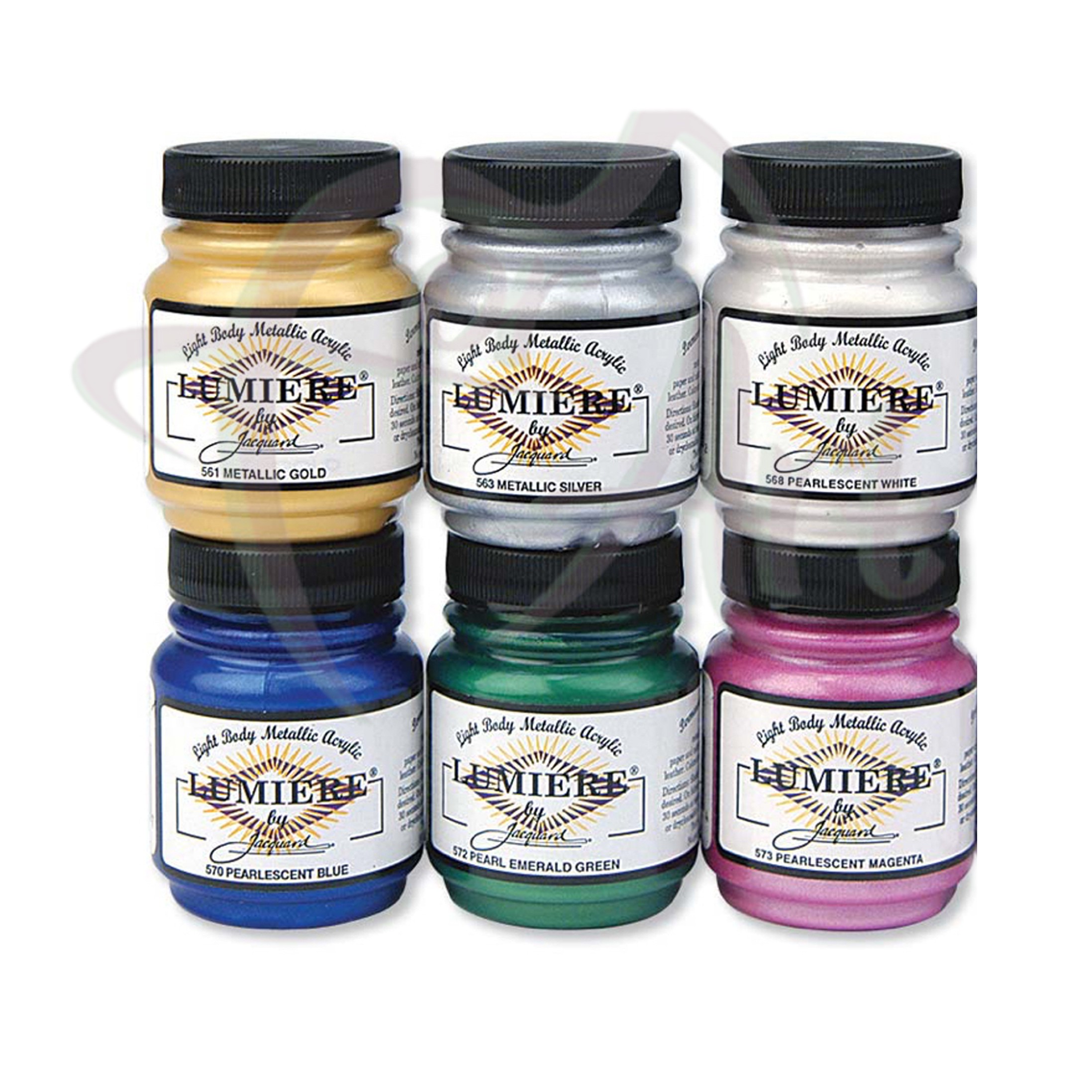 Краски по светлой и тёмной ткани с металлическим эффектом Jacquard Lumiere