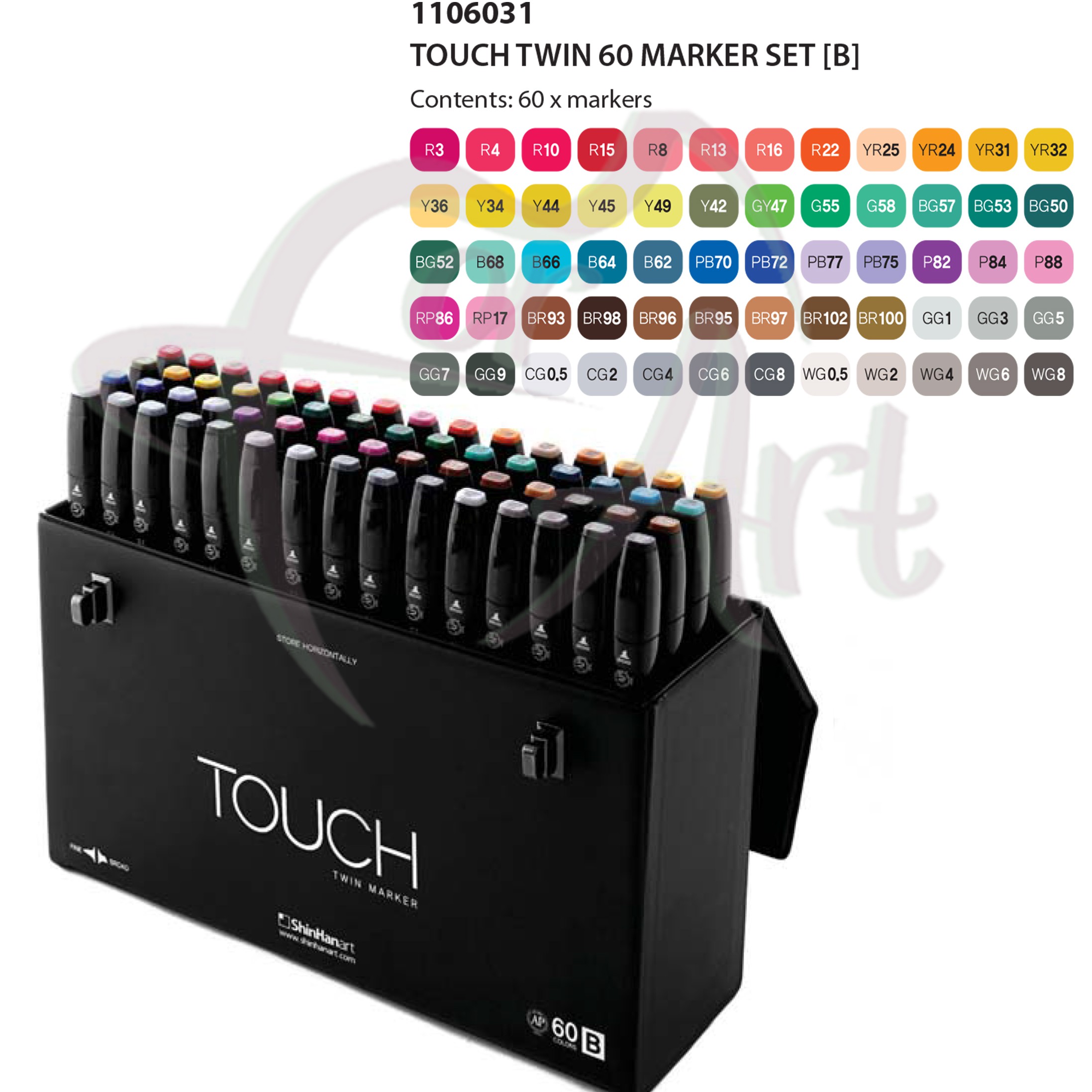 Набор маркеров для дизайна TOUCH Twin marker 60 цветов (B)