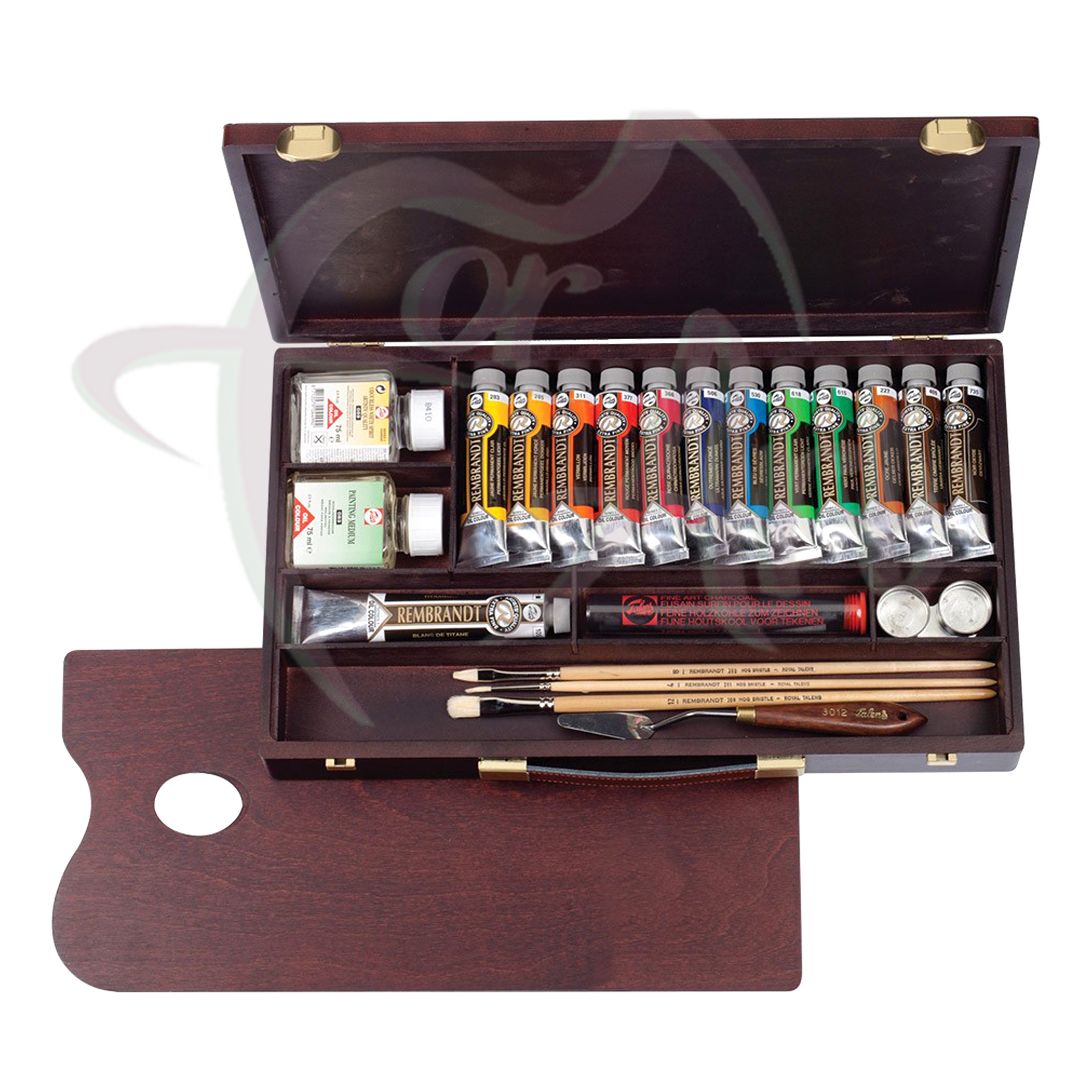 Набор масляных красок Rembrandt Professional 13 туб + аксессуары в деревянном ящике