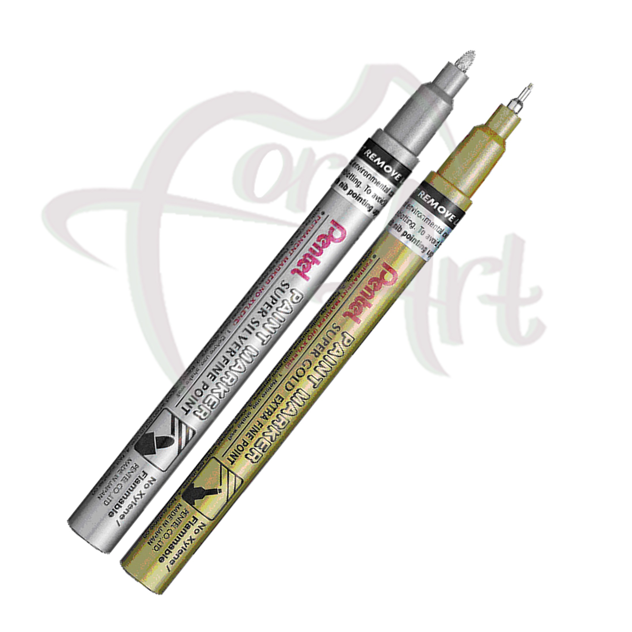 Перманентные маркеры Pentel: золотые и серебрянные