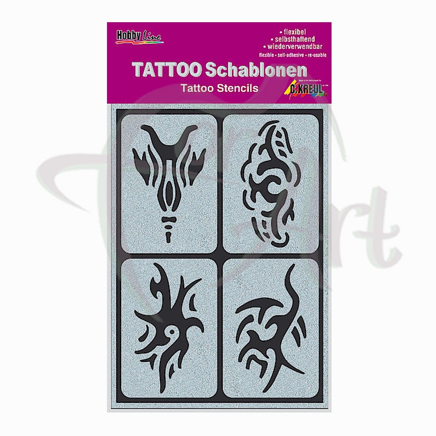 Самоклеящийся трафарет для нанесения татуировок C.Kreul Tattoo- Треугольники
