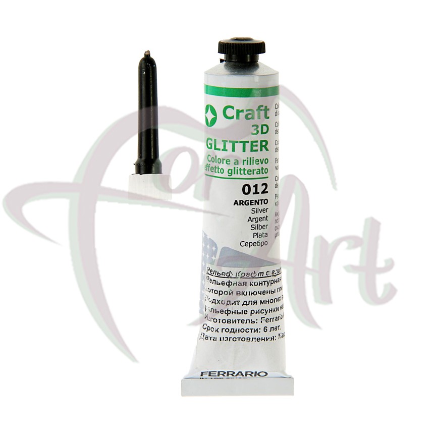 Контуры с блёстками универсальные Ferrario Craft 3D Glitter